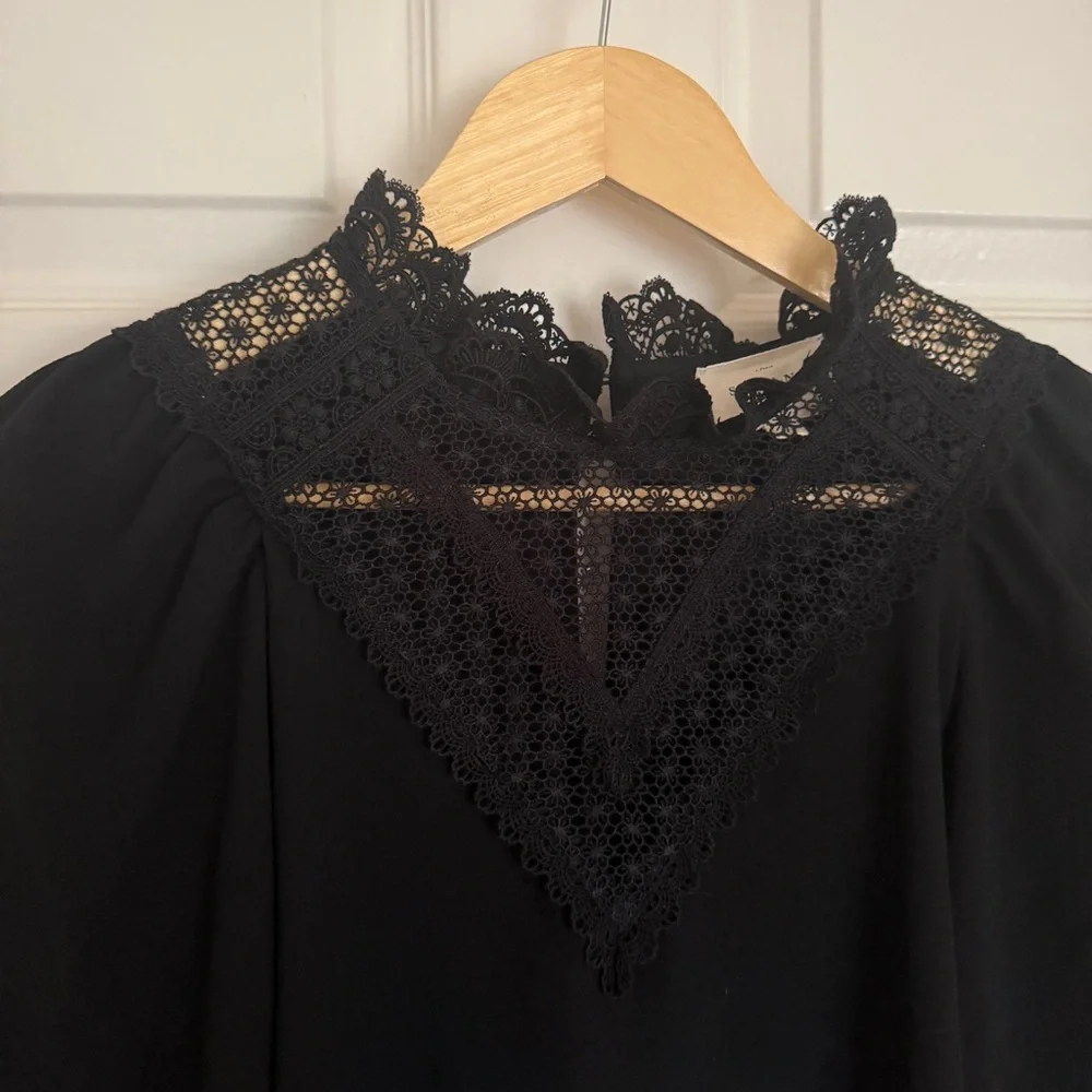 Sezane Black Lace Blouse - Picture 3 of 12